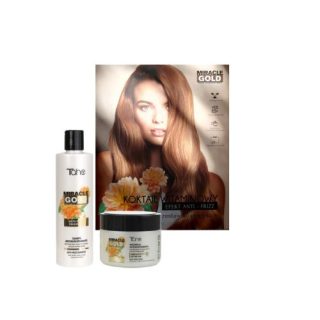 ZESTAW PACK MIRACLE GOLD ANTI FRIZZ Włosy Cienkie (Szampon 300ml + Maska 300ml)